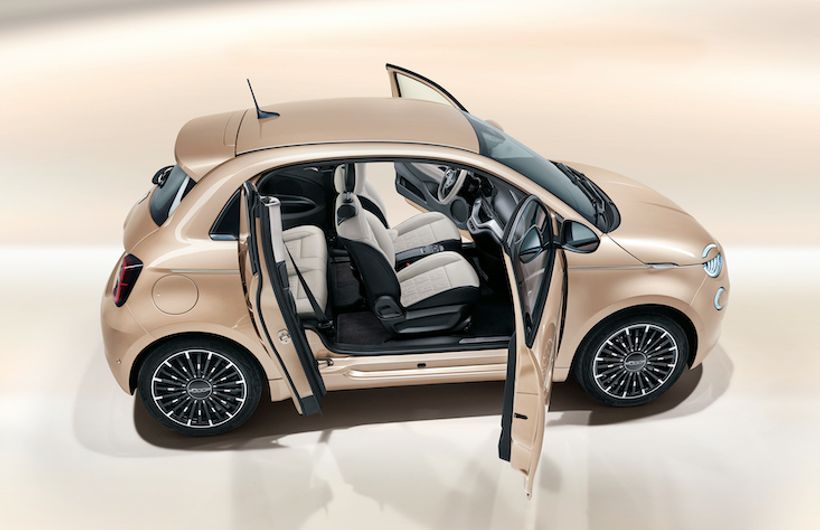 fiat unveils the new 500 3+1 — the all-electric iconic car now features an  extra door